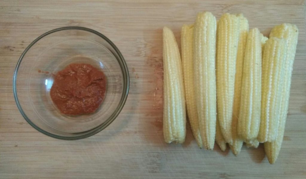 pan fried baby corn